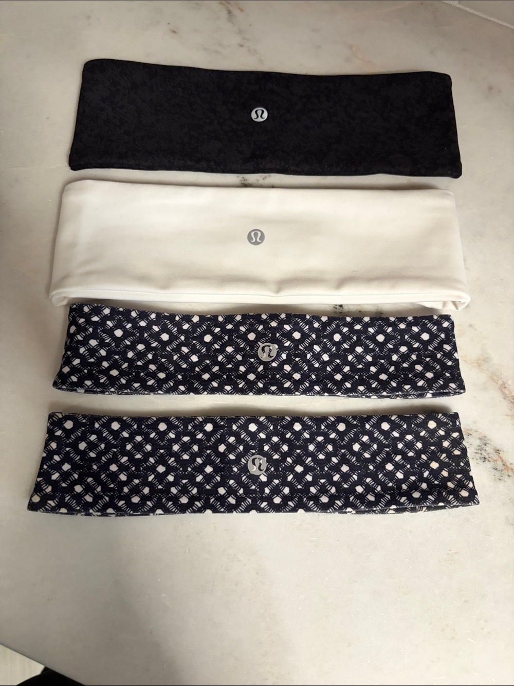 lululemon athletica Black, White & black Patterned Headband Set